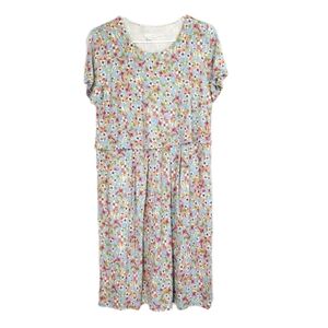 J Jill T Shirt Dress Small New Women Modest Outfit Floral Pockets Top overlay